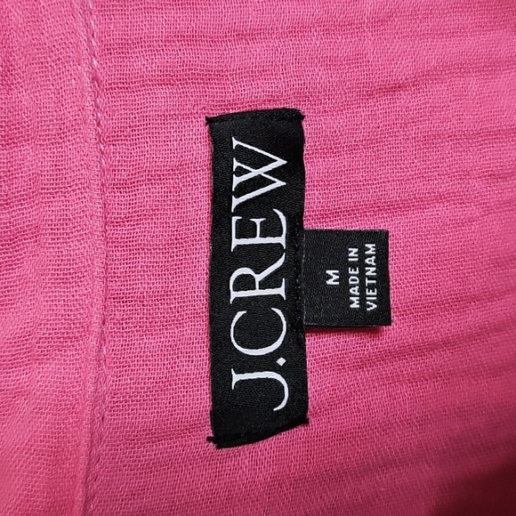 J. Crew Gauze Popover Short Sleeve‎ Pink Dress Medium - Picture 6 of 9